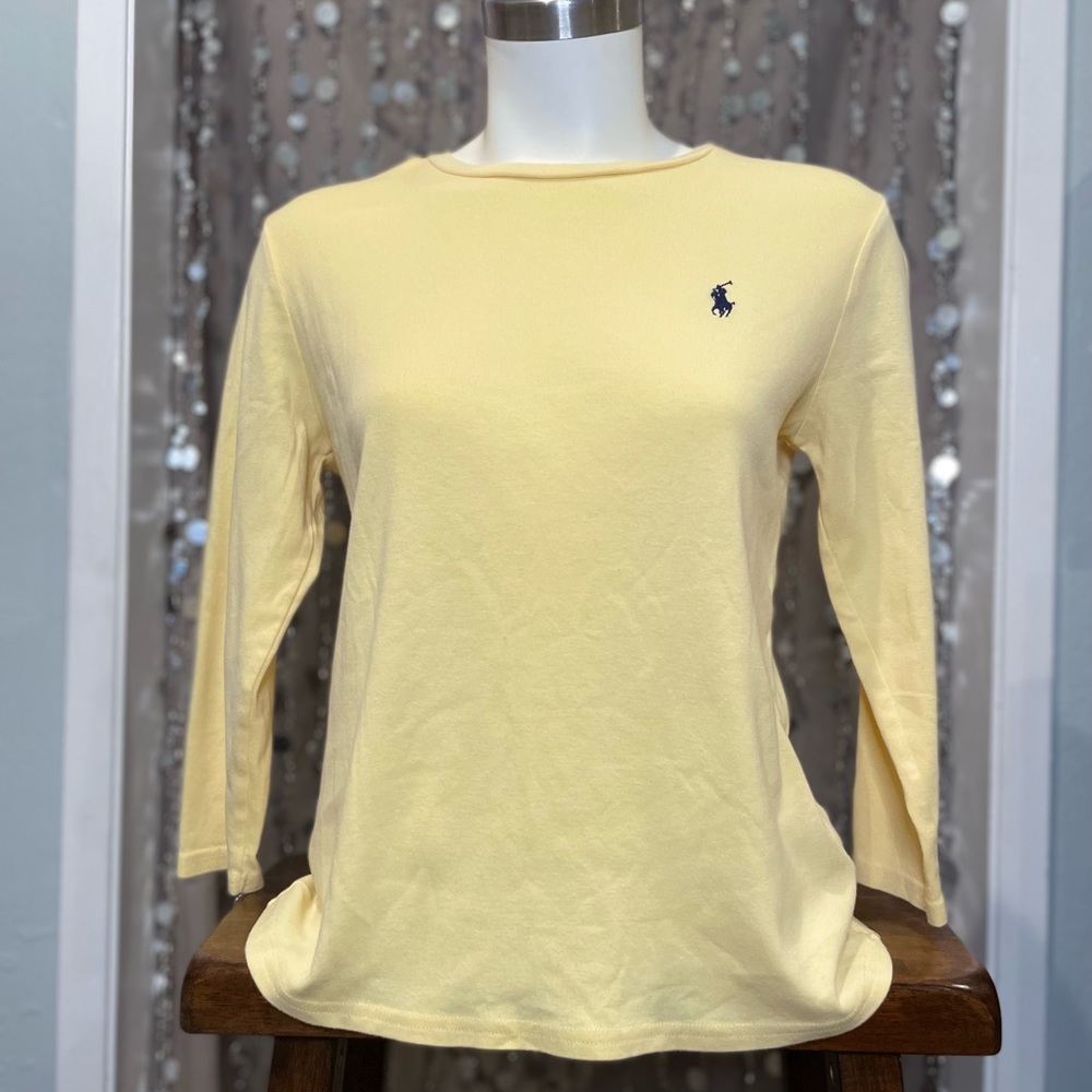 Ralph Lauren Sport 3/4 Sleeve Yellow Tshirt LARGE